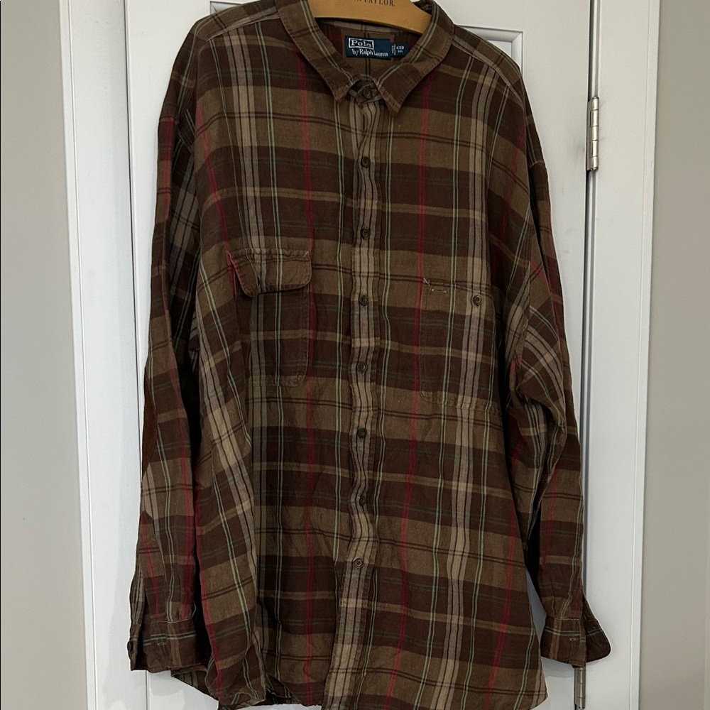 Men’s Polo Ralph Lauren Brown Plaid Casual Shirt